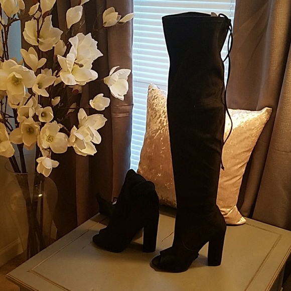 Shoes - Peep toe over the knee boots